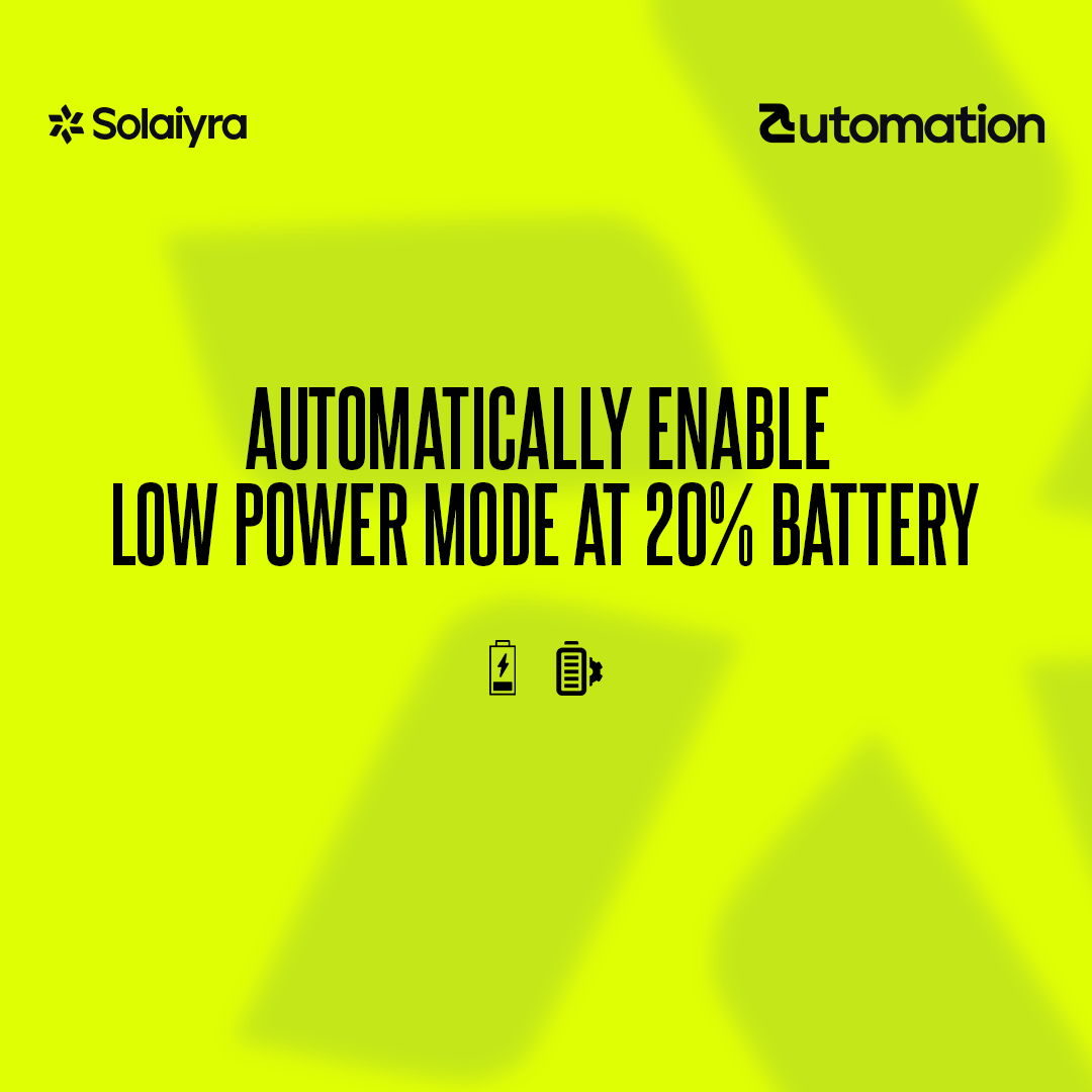 Automatically Enable Low Power Mode at 20% Battery