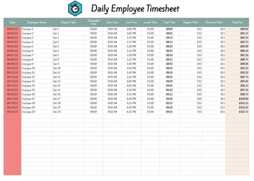 Daily Employee Timesheet