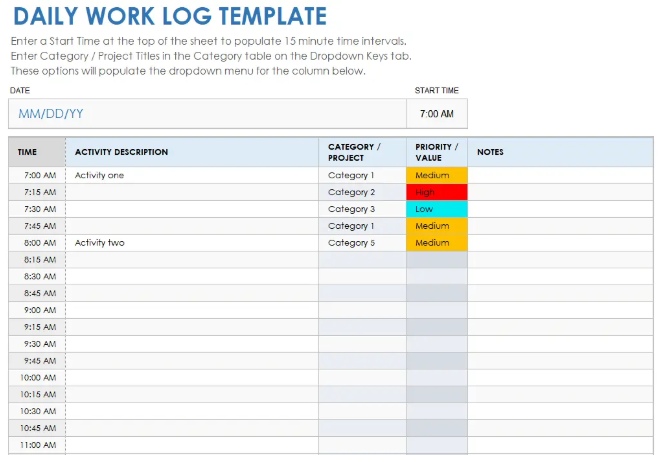 Daily Work Log